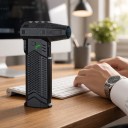 Ventilator turbo cu acumulator 2 în 1 Fără fir pentru suflare și aspirare Recipient pentru praf cu filtru Duza cu perie USB-C Negru Aspirator manual 2