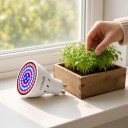 LED lâmpada para cultivo de plantas GU10 60 LED Espectro vermelho e azul SMD 2835 Corpo plástico branco Para mudas ervas e flores 5