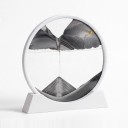 Bevægelsessandbillede 15 x 16 cm Lille rund 3D sandbillede af glas med stativ Afslappende dekoration til bordet 14