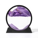 Bevægelsessandbillede 15 x 16 cm Lille rund 3D sandbillede af glas med stativ Afslappende dekoration til bordet 15