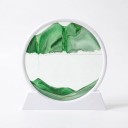 Bevægelsessandbillede 15 x 16 cm Lille rund 3D sandbillede af glas med stativ Afslappende dekoration til bordet 18