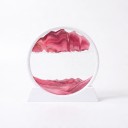 Bevægelsessandbillede 15 x 16 cm Lille rund 3D sandbillede af glas med stativ Afslappende dekoration til bordet 20