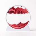 Bevægelsessandbillede 15 x 16 cm Lille rund 3D sandbillede af glas med stativ Afslappende dekoration til bordet 22