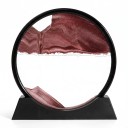 Bevægelsessandbillede 15 x 16 cm Lille rund 3D sandbillede af glas med stativ Afslappende dekoration til bordet 23