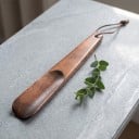 Wooden Shoehorn 24 cm Shoe Horn Made of Solid Wood with Hanging Loop Brown Ergonomic Shape for Easy Dressing at Home 2