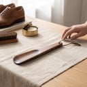 Wooden Shoehorn 24 cm Shoe Horn Made of Solid Wood with Hanging Loop Brown Ergonomic Shape for Easy Dressing at Home 3