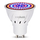 LED lâmpada para cultivo de plantas GU10 80 LED Espectro vermelho e azul SMD 2835 Corpo plástico branco Para mudas ervas e flores 1