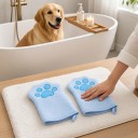 Dog and Cat Drying Gloves 2 pcs Microfibre Double-Sided Quick-Drying Mitts in Paw Shape for Small and Medium Dogs 2