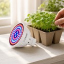 LED lâmpada para cultivo de plantas MR16 48 LED Espectro vermelho e azul SMD 2835 Corpo plástico branco Para mudas ervas e flores 4