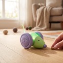 Interactive Robotic Mouse for Cats 6 x 4 cm Rechargeable Electric Toy Glowing Tail Touch Activation Silent Operation 4
