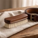 Wool Shoe Brush with Beech Handle 15.5 x 5 x 4 cm Soft Wool Bristles Brown Wooden Brush for Cleaning and Polishing Leather Footwear 6