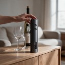 Elektrisk vinöppnare Uppladdningsbar automatisk korkskruv Svart Två kontrollknappar Genomskinligt fönster För köket och baren 6
