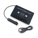 Bluetooth kazetový adaptér do auta Bluetooth 5.1 s mikrofonem a ovládáním na kabelu Nabíjení USB 5 V Černý pro autorádio s kazetou 3