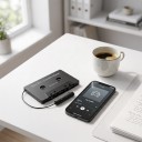 Bluetooth kazetový adaptér do auta Bluetooth 5.1 s mikrofonem a ovládáním na kabelu Nabíjení USB 5 V Černý pro autorádio s kazetou 8