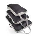 Conjunto de 3 organizadores de compressão para mala 30 x 20 cm 35 x 25 cm e 40 x 30 cm Cubos de nylon com pega para viajar 3