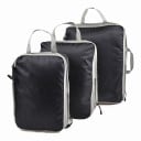 Conjunto de 3 organizadores de compressão para mala 30 x 20 cm 35 x 25 cm e 40 x 30 cm Cubos de nylon com pega para viajar 5
