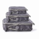 Conjunto de 3 organizadores de compressão para mala 30 x 20 cm 35 x 25 cm e 40 x 30 cm Cubos de nylon com pega para viajar 7