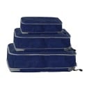 Conjunto de 3 organizadores de compressão para mala 30 x 20 cm 35 x 25 cm e 40 x 30 cm Cubos de nylon com pega para viajar 9