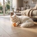 Smart Self-Propelling Ball for Cats 4.3 cm Interactive Electric Toy with Touch Activation USB-C Charging Orange for Indoor Play 3