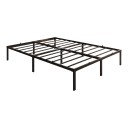 Metalramme til seng 200 x 140 cm Til dobbeltseng Maksimal vægt 360 kg Højde 35 cm Stålstruktur med 8 ben og metalstænger Sort 2