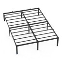 Metalramme til seng 200 x 140 cm Til dobbeltseng Maksimal vægt 360 kg Højde 35 cm Stålstruktur med 8 ben og metalstænger Sort 6