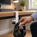 Hovedtelefonkrog til bordkant Metalholder med skruetvinge Montering uden boring Taske- og rygsækkrog under bordet 2