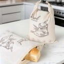Vaxpåsar för bröd 2 st 42,5 x 31,5 cm Bomull med inre lager av bivax Dragkedja och spänne Vit och beige För bröd och frukt 2