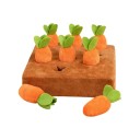 Snusemåtte til hunde 16 x 16 x 5 cm 9 udtagelige gulerødder Plyss interaktiv legetøj Brun og orange Til langsom fodring og godbidder 3
