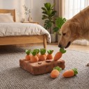 Snusemåtte til hunde 16 x 16 x 5 cm 9 udtagelige gulerødder Plyss interaktiv legetøj Brun og orange Til langsom fodring og godbidder 4