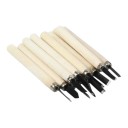 Set of 12 Carving Chisels Length 13.5 cm Various Blade Shapes Made of Manganese Steel Wooden Handles For Wood Carving and Clay Modelling 7
