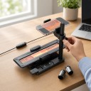 Negativscanner til mobil 35 mm og 120 Stativ med telefonholder LED-belysning 11 lysstyrkeniveauer Trådløs udløser Sort Til gamle film 2