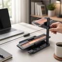 Negativscanner til mobil 35 mm og 120 Stativ med telefonholder LED-belysning 11 lysstyrkeniveauer Trådløs udløser Sort Til gamle film 5