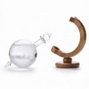 Γυάλινο μπαρόμετρο Storm Glass σε σχήμα γλόμπου 21,5 x 14 εκ. Γυάλινο μπαρόμετρο με κρύσταλλα σε ξύλινη βάση Διακόσμηση για το τραπέζι και το ράφι 4