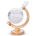 Γυάλινο μπαρόμετρο Storm Glass σε σχήμα γλόμπου 21,5 x 14 εκ. Γυάλινο μπαρόμετρο με κρύσταλλα σε ξύλινη βάση Διακόσμηση για το τραπέζι και το ράφι 5