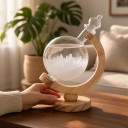Γυάλινο μπαρόμετρο Storm Glass σε σχήμα γλόμπου 21,5 x 14 εκ. Γυάλινο μπαρόμετρο με κρύσταλλα σε ξύλινη βάση Διακόσμηση για το τραπέζι και το ράφι 7