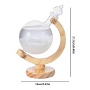 Γυάλινο μπαρόμετρο Storm Glass σε σχήμα γλόμπου 21,5 x 14 εκ. Γυάλινο μπαρόμετρο με κρύσταλλα σε ξύλινη βάση Διακόσμηση για το τραπέζι και το ράφι 8