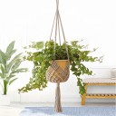 Macramé ophæng til blomsterkrukker med flettet lomme Længde 89 cm Til blomsterkrukker med en diameter på op til 20 cm Bomuldsreb Boho dekoration 3
