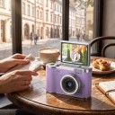 Digitální fotoaparát 4K s výklopným 2,4″ displejem o 180° a 32GB kartou Blesk Stabilizace obrazu Pro děti i dospělé 7