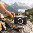 Digitální fotoaparát 4K s výklopným 2,4″ displejem o 180° a 32GB kartou Blesk Stabilizace obrazu Pro děti i dospělé 8