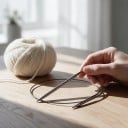 Kredsløbs strikkepinde 5,0 mm Længde 43 cm Fleksibelt forbindelseslænke Spidser i rustfrit stål Til sweatre, tørklæder og huer Til strik i cirkler 5