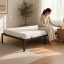 Metalramme til seng 200 x 90 cm Til enlig seng Maksimal belastning 160 kg Højde 35 cm Stålramme med 6 ben og metalstænger Sort 3