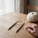 Rustfri rundstrikningsnål Diameter 6,0 mm Længde 80 cm Metalspidser Til tykkere garn og vinterhuer Til magic loop teknikken 3