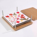 Wooden Flower and Leaf Press 15 x 15 cm 5 Layers with Absorbent Boards Foam Pads and Screws for Drying Plants Herbarium and Crafting 3