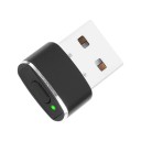 Mus Jiggler bevægelsessimulator med ON/OFF-knap og 3 USB-A Mini tilstande 21 x 15 x 6,5 mm Aluminium Sort mod computerens dvaletilstand 2
