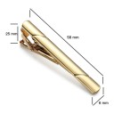 4 darabos nyakkendőcsipesz szett 5,8 x 0,6 cm Kék Fekete Ezüst és Arany Nyakkendőcsipeszek ferde vonalakkal és rugós klipszel öltönyhöz 4