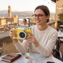 Digitální fotoaparát 4K s výklopným 2,4″ displejem o 180° Blesk Stabilizace obrazu Bez paměťové karty Pro děti i dospělé 3