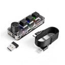 Bezdrátová makro klávesnice 3 klávesy a otočný knoflík 2,4 GHz Bluetooth i USB-C RGB podsvícení Hot swap pro Photoshop 1