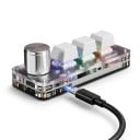 Bezdrátová makro klávesnice 3 klávesy a otočný knoflík 2,4 GHz Bluetooth i USB-C RGB podsvícení Hot swap pro Photoshop 2