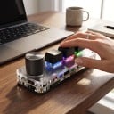 Bezdrátová makro klávesnice 3 klávesy a otočný knoflík 2,4 GHz Bluetooth i USB-C RGB podsvícení Hot swap pro Photoshop 3