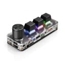 Bezdrátová makro klávesnice 3 klávesy a otočný knoflík 2,4 GHz Bluetooth i USB-C RGB podsvícení Hot swap pro Photoshop 4